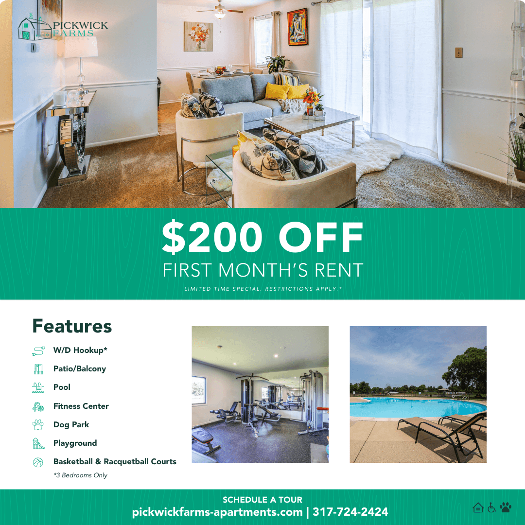 No Deposit Apartments in North Indianapolis Pickwick Farms